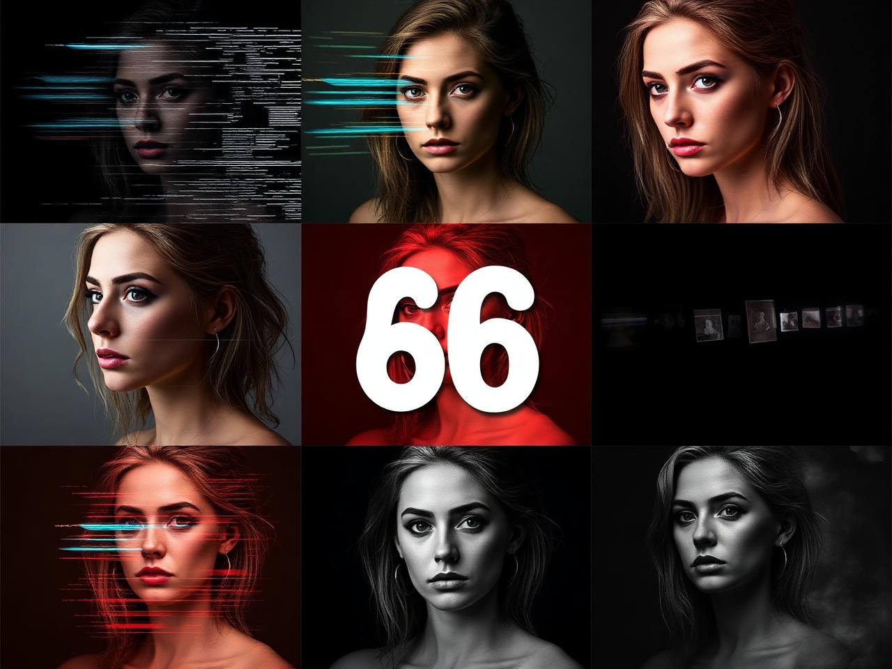 Amostra de efeitos do pack para Photoshop